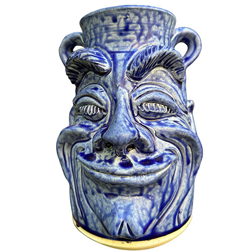 Robin Rodgers Double Handle 9" Blue Face Jug DP3634